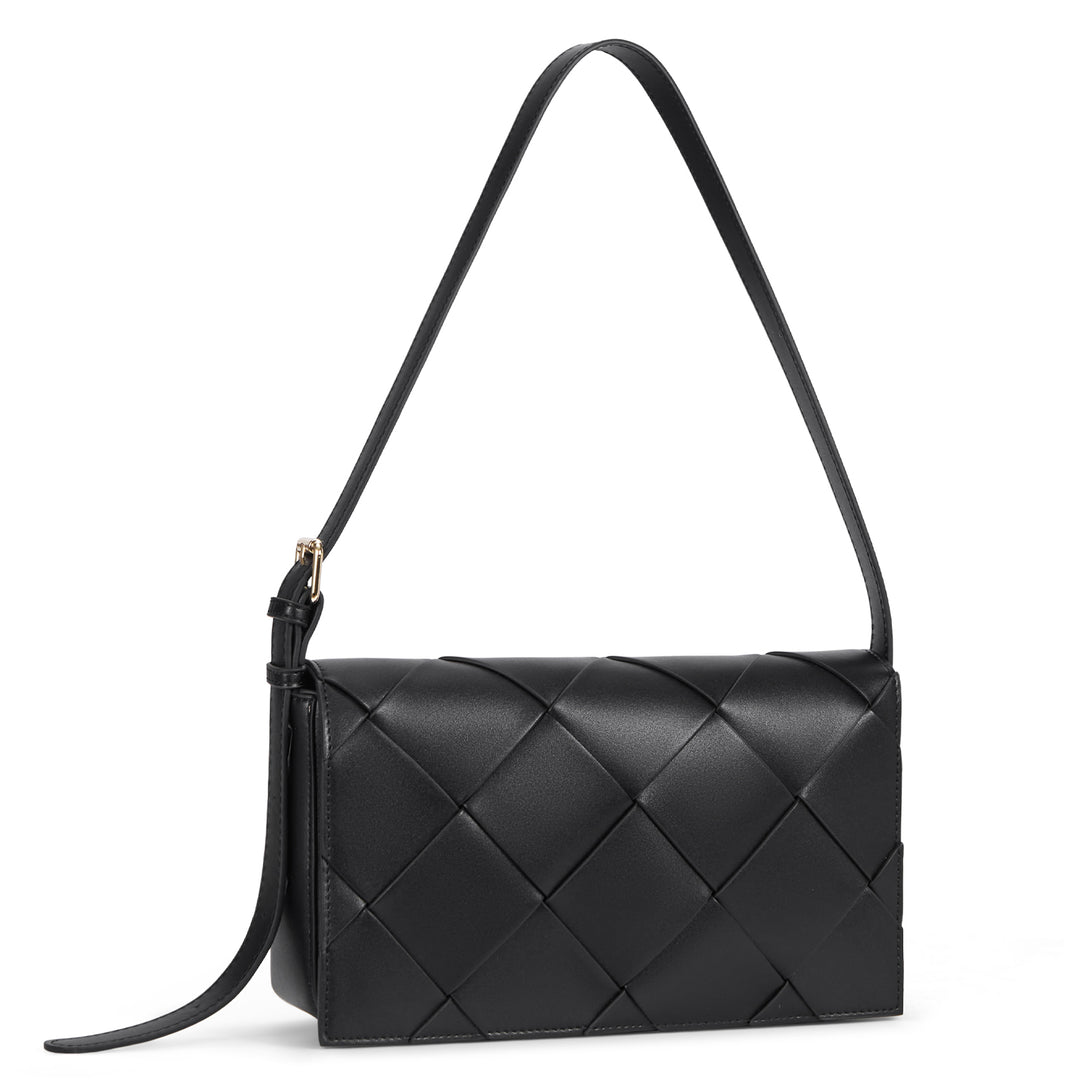KWELI Casual Black Woven Handbag