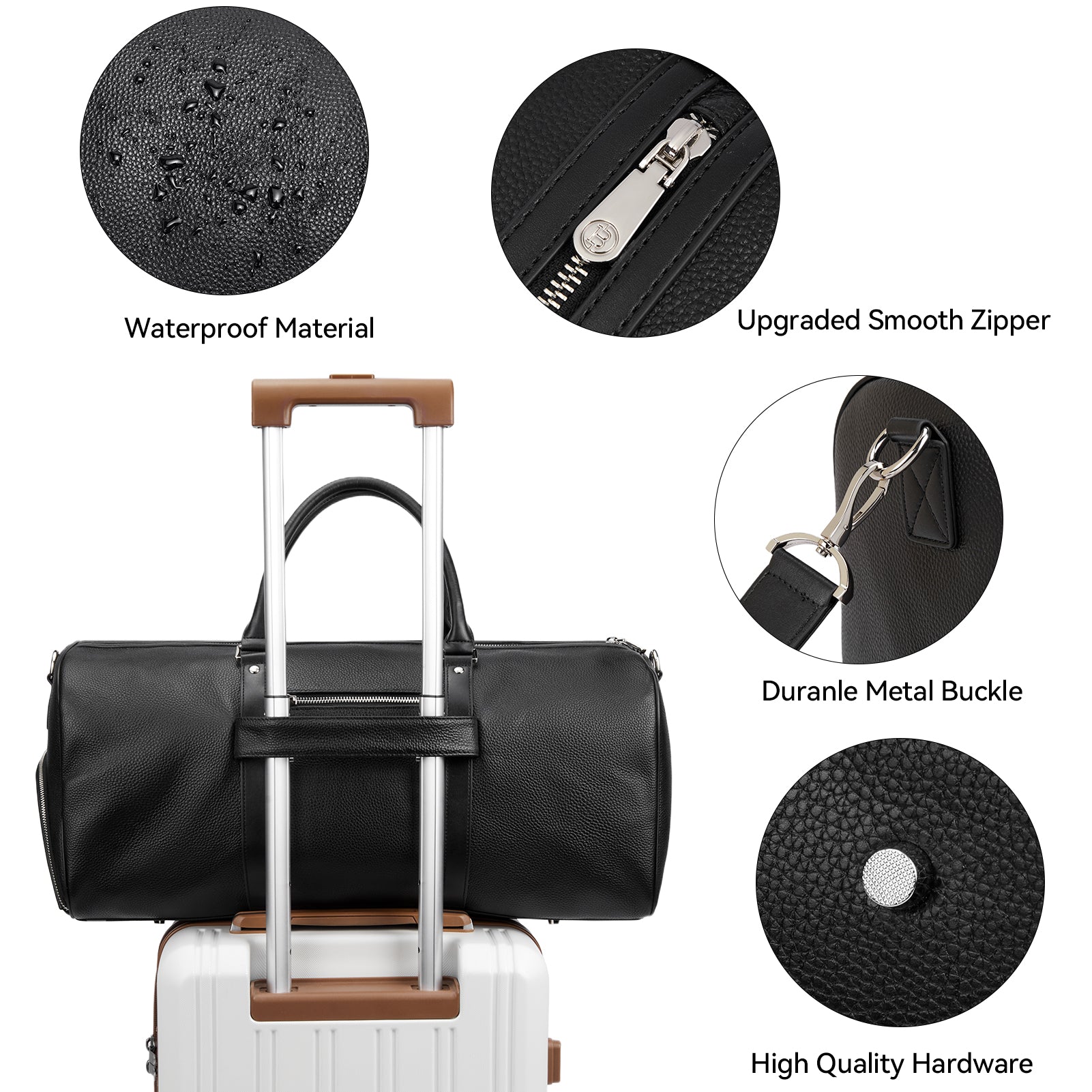 Vixen Black Leather Duffle Bag: A Luxurious and Durable Travel