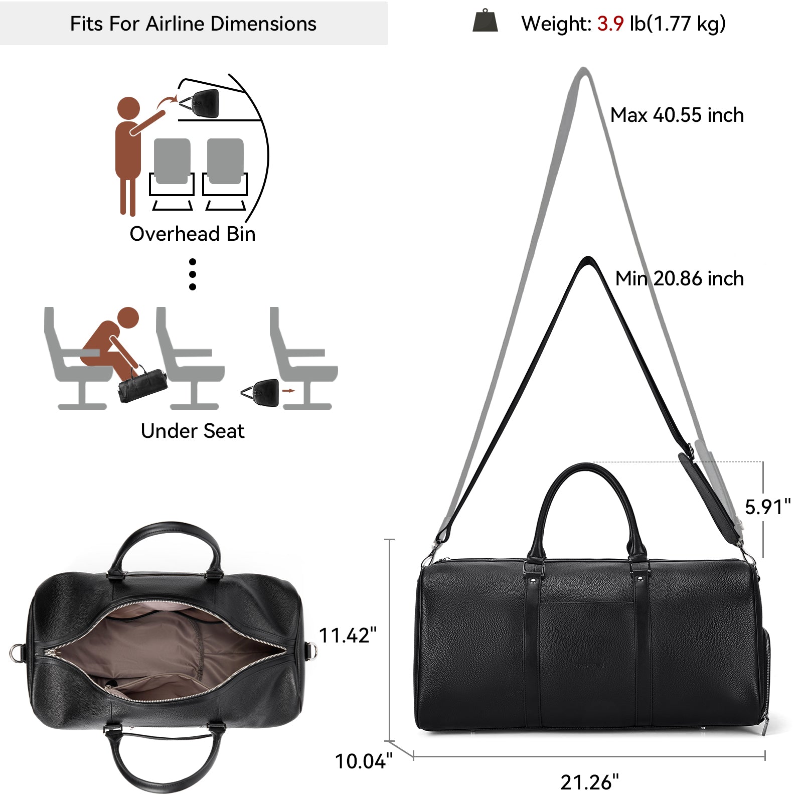 Vixen Black Leather Duffle Bag: A Luxurious and Durable Travel