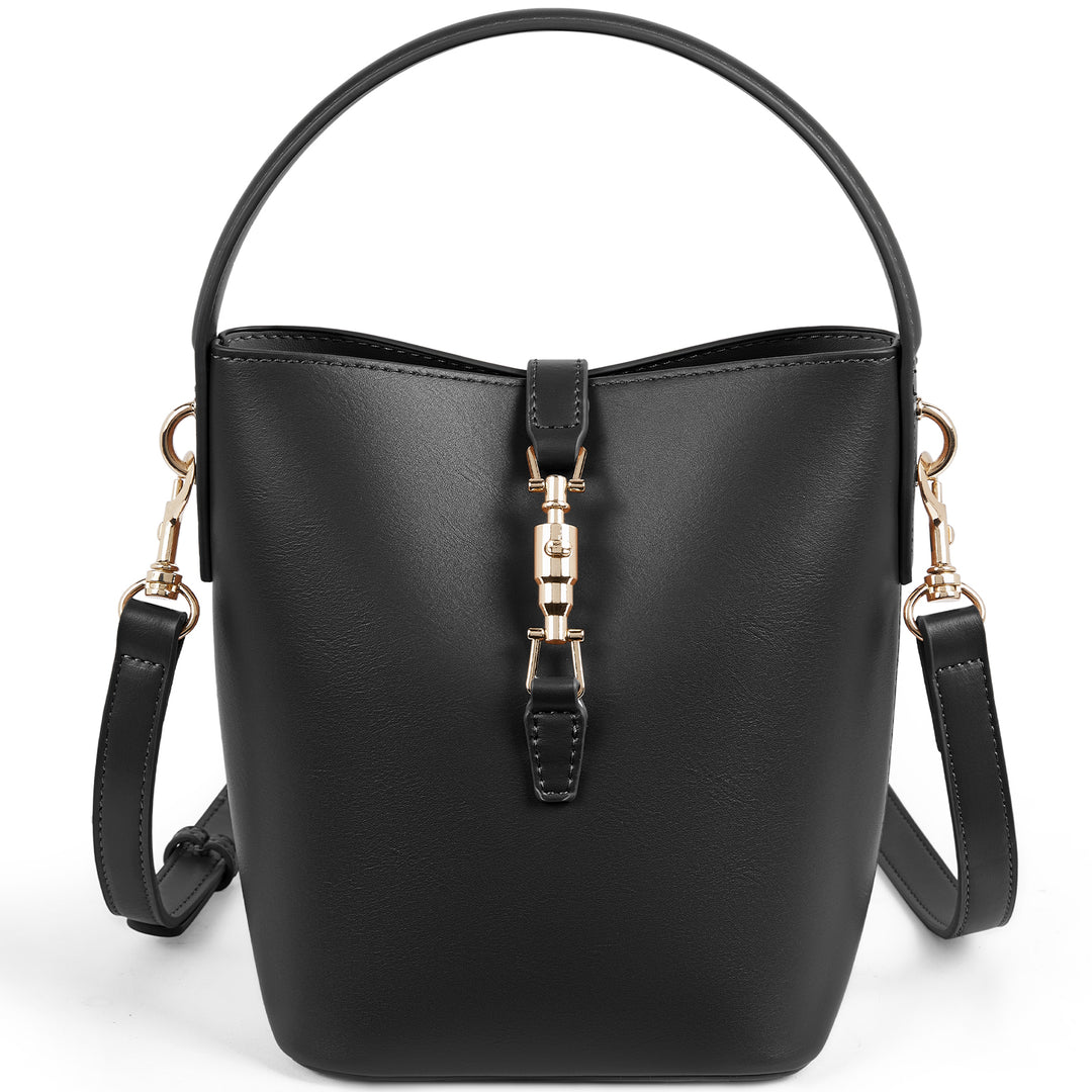 Harper Jones Bucket Shoulder Bag – Gold Clasp Crossbody