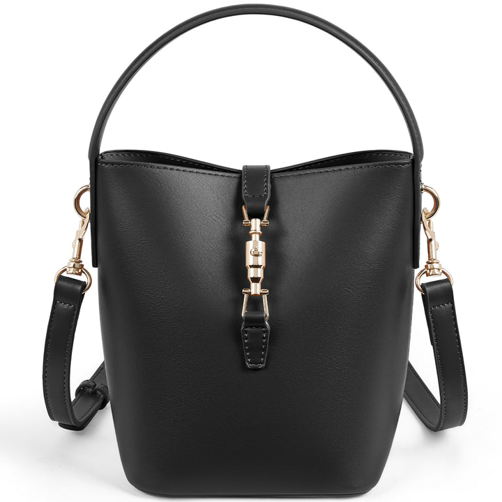 Harper Jones Bucket Shoulder Bag – Gold Clasp Crossbody