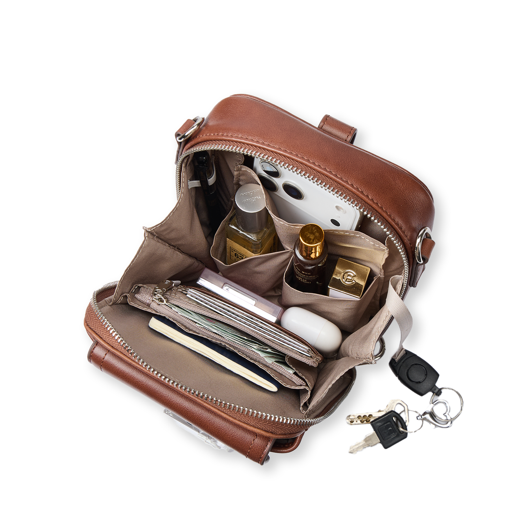 Nevin Vegetable-Tanned Genuine Leather Crossbody Phone Bag