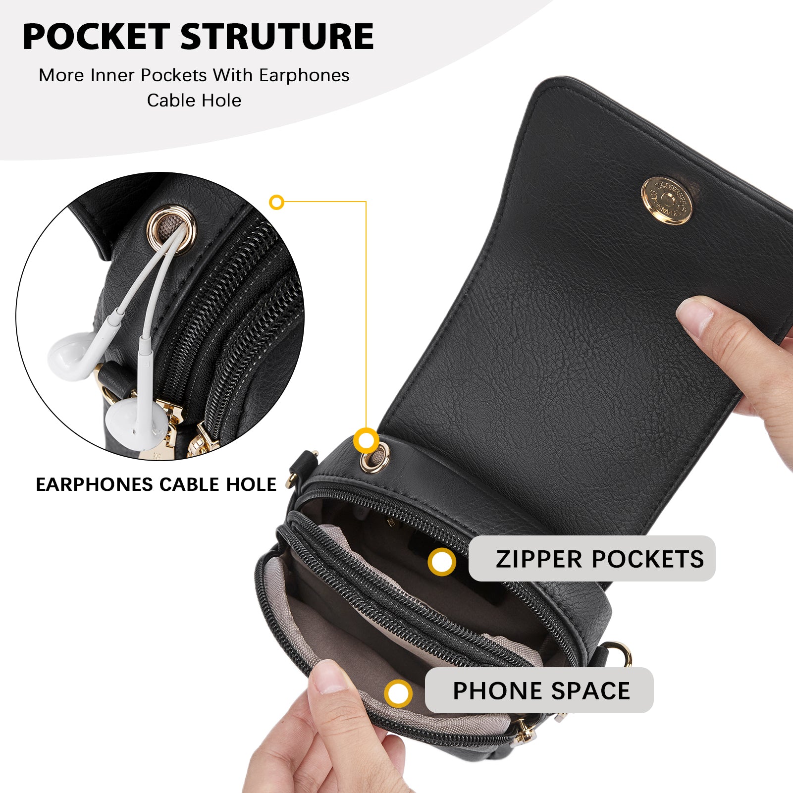 Phone Crossbody Bag With Guitar Strap - 8 Colors Available