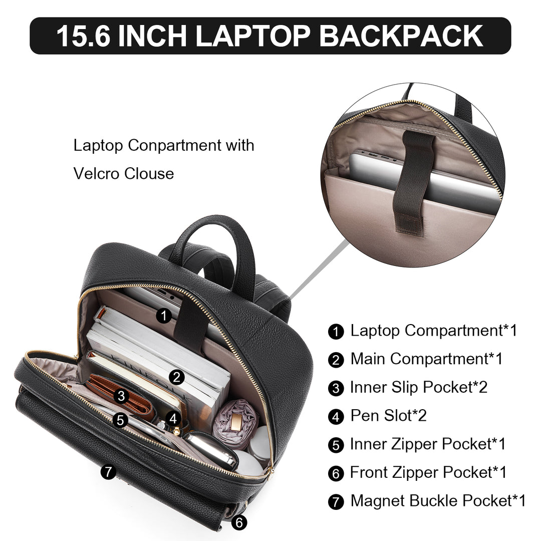 belkin business 15.6 laptop backpack Sleek Women's 15.6" Laptop Leather Backpack