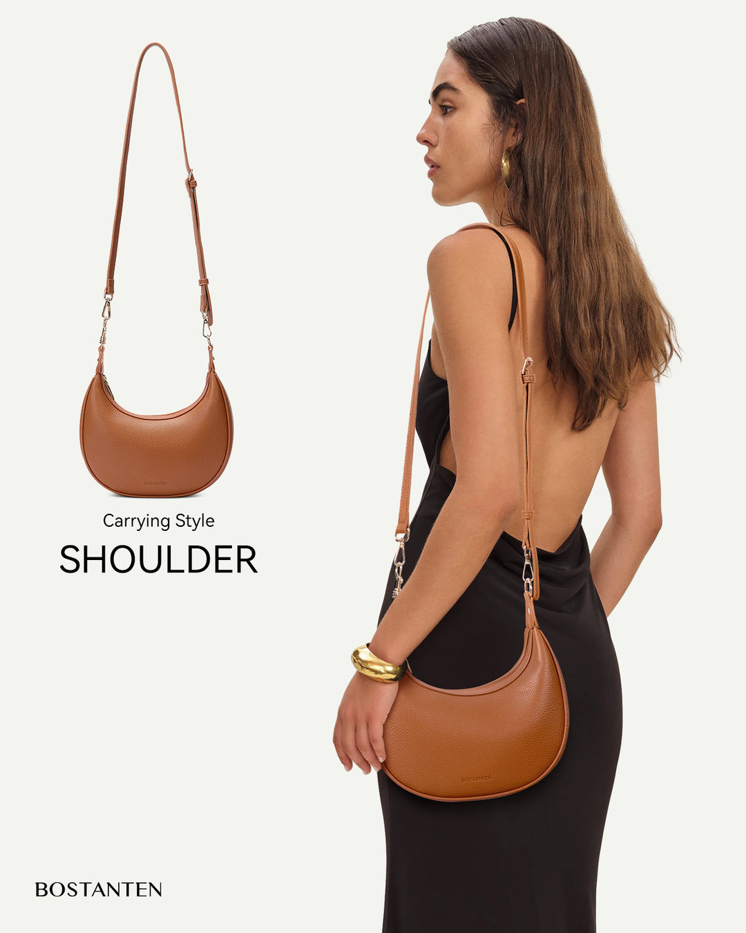 KWELI Crescent Clutch Handbag — Removable Shoulder Strap