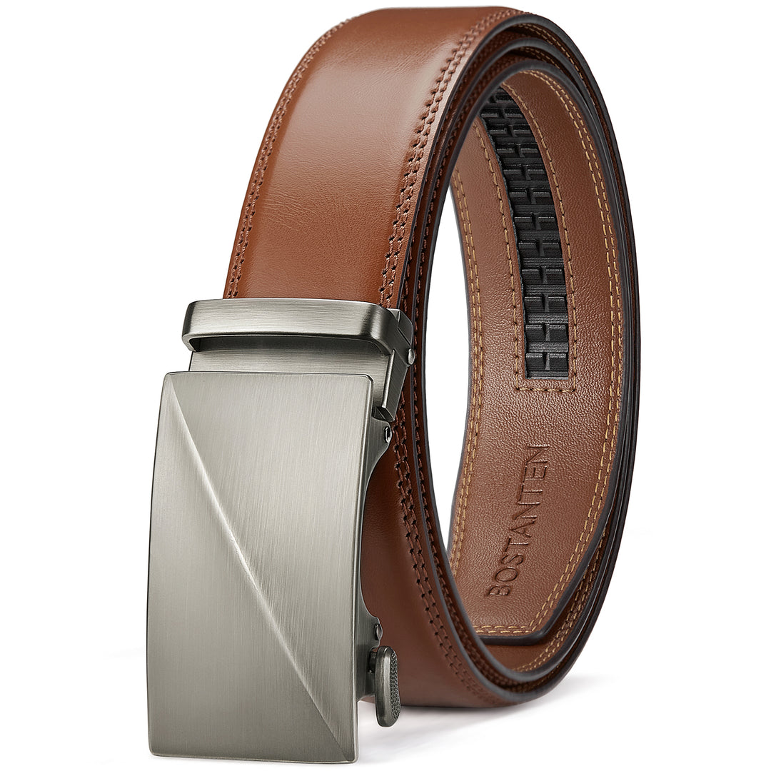 bostanten men's leather ratchet dress belt BOSTANTEN Leather Ratchet Dress Belt Cinto Para Hombre, 001- Black / Waist 36-42