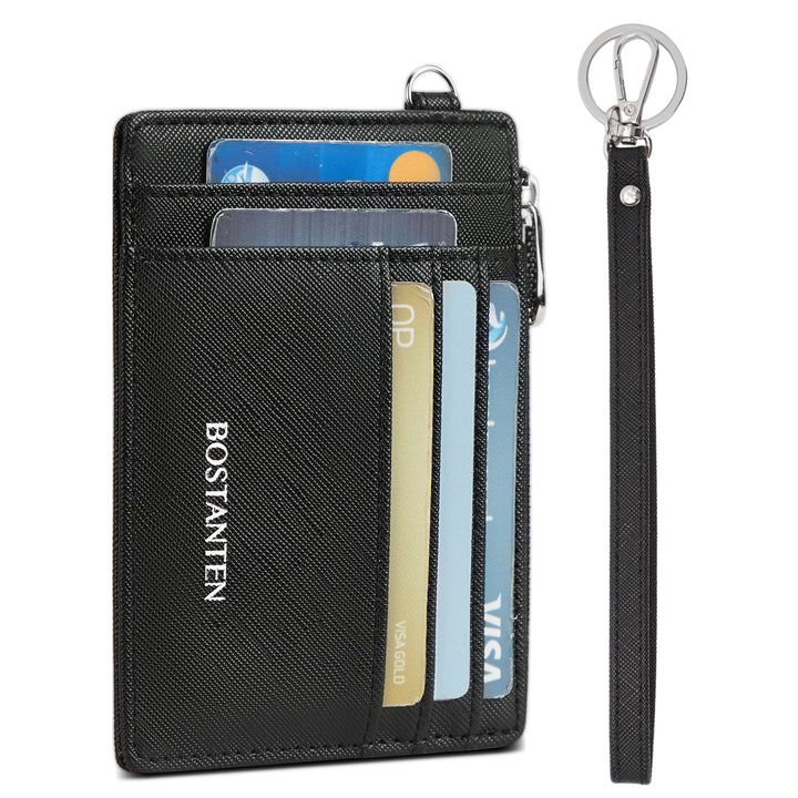 Lomy Slim Wristlet Keychain Wallet With Zipper Pocket