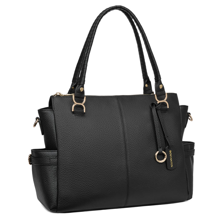 Nevin Genuine Pebbled Leather Everyday Carryall Tote