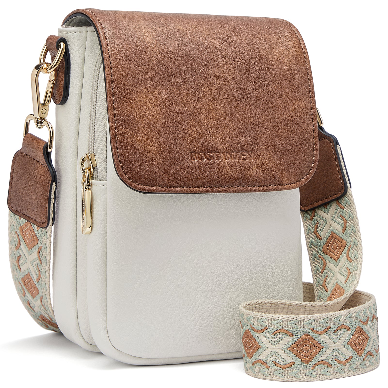 Prettyzys Borsa A Tracolla Donna In Pelle PU – Satchel Medie Con Tante Tasche, Borsa A Mano E Spalla