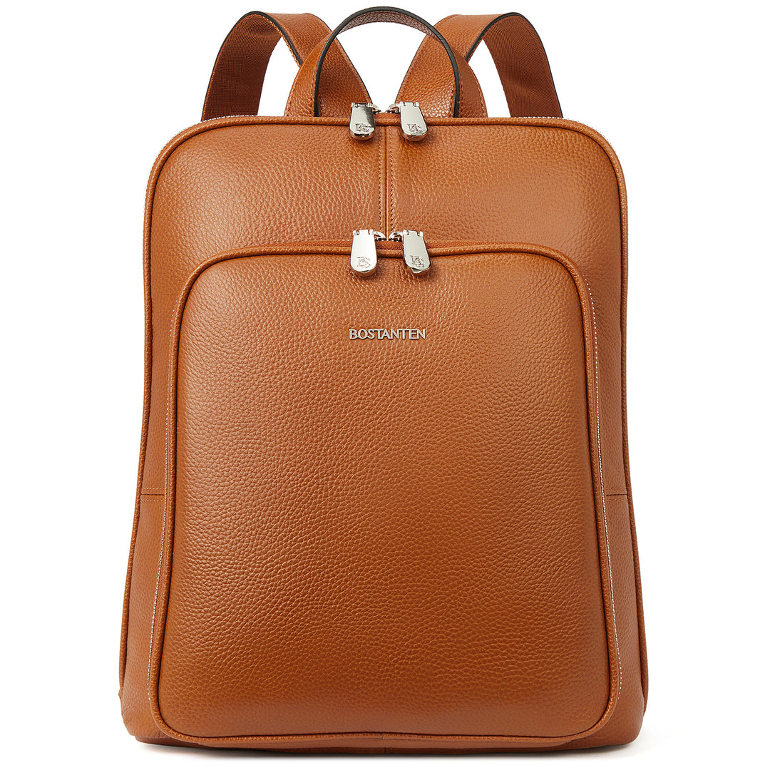 BOSTANTEN Genuine Leather Backpack College Travel Bags for Women, Brown