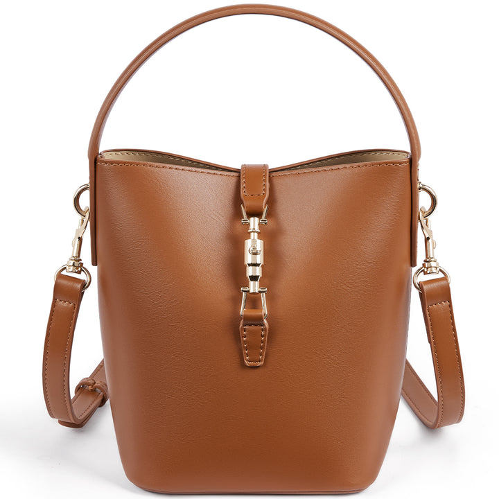 Harper Jones Bucket Shoulder Bag – Gold Clasp Crossbody