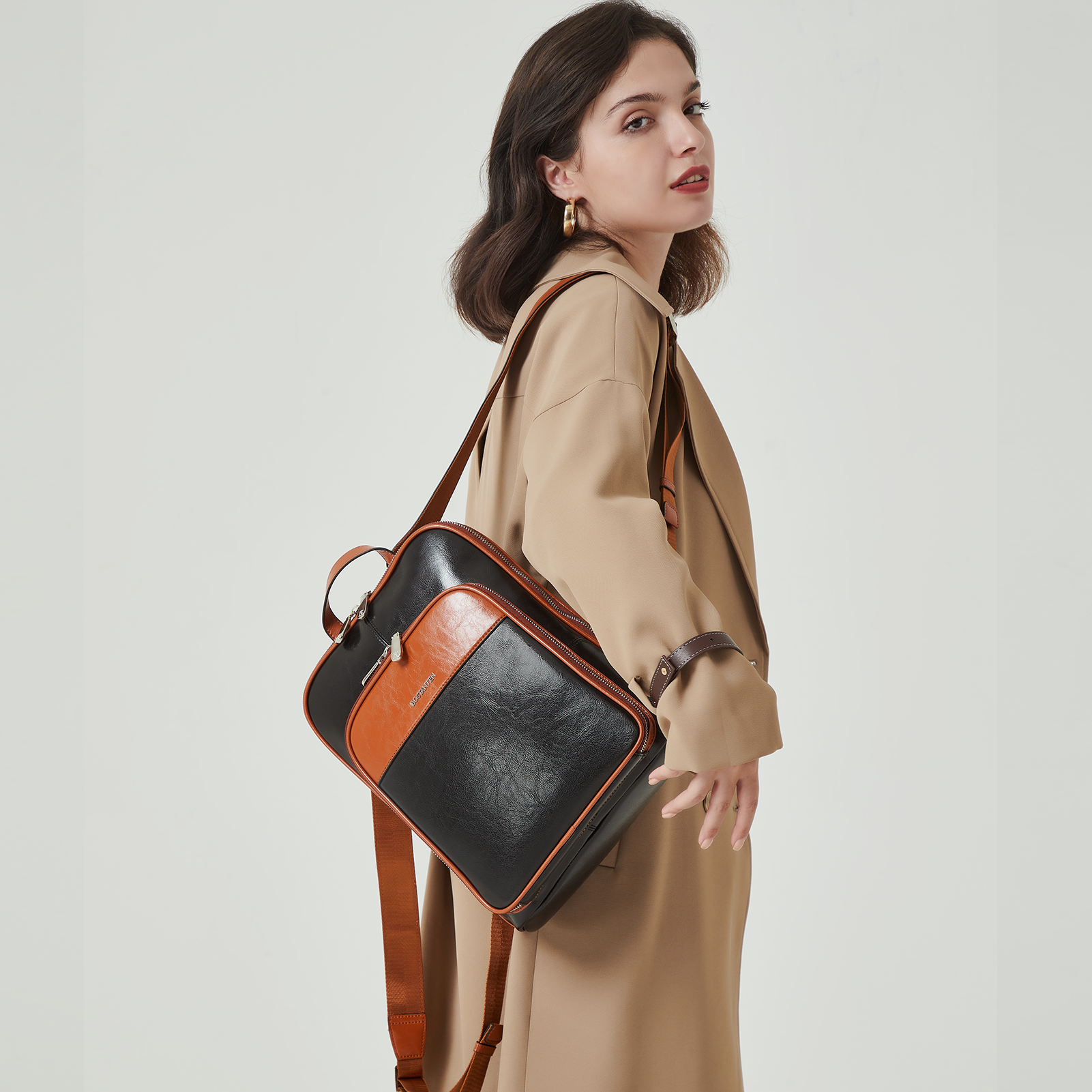 Vrba Genuine Leather Backpack Purse — Courage