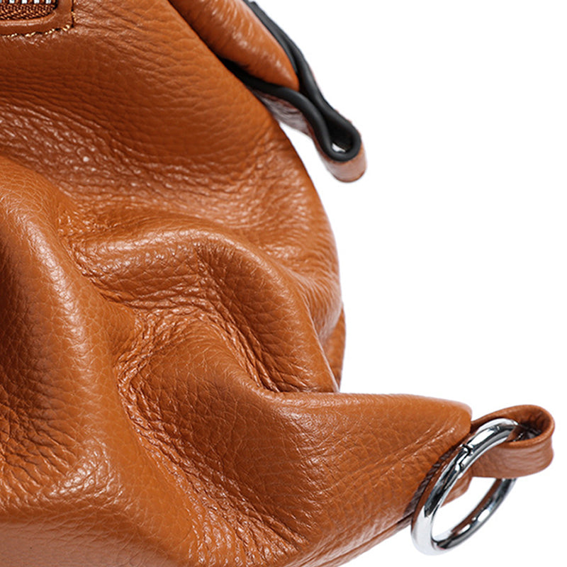 Nevin Genuine Leather Relaxed Boston Handbag
