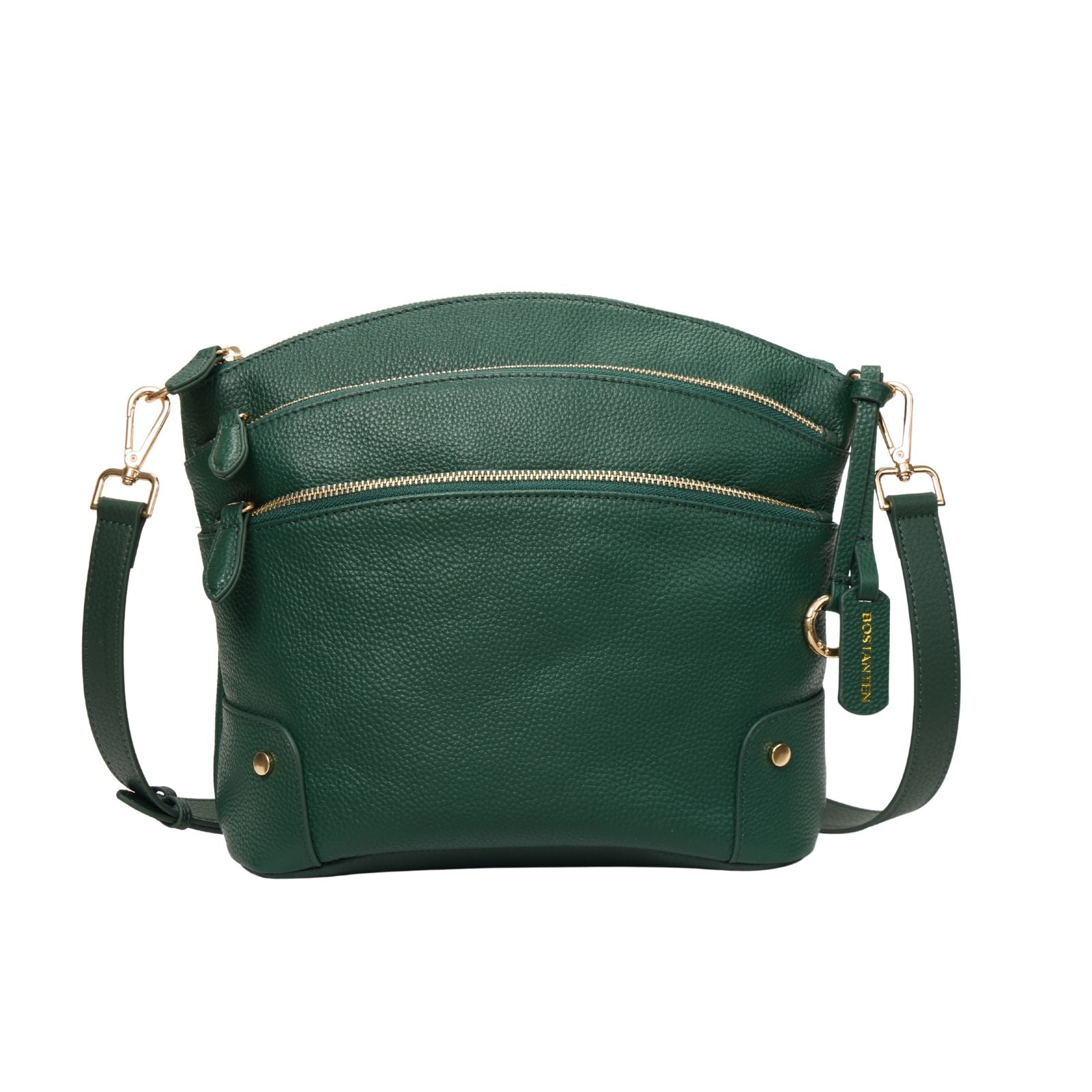 The Triple Pebbled Dome - Full Grain Leather Crossbody | Bostanten