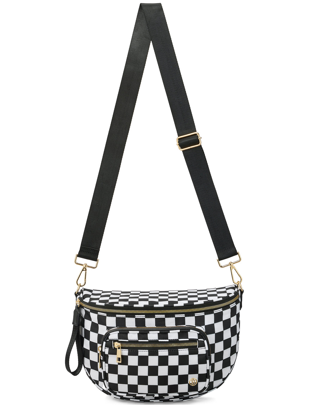 NOVA Checkered Leather Bum & Crossbody Bag – RFID Protected