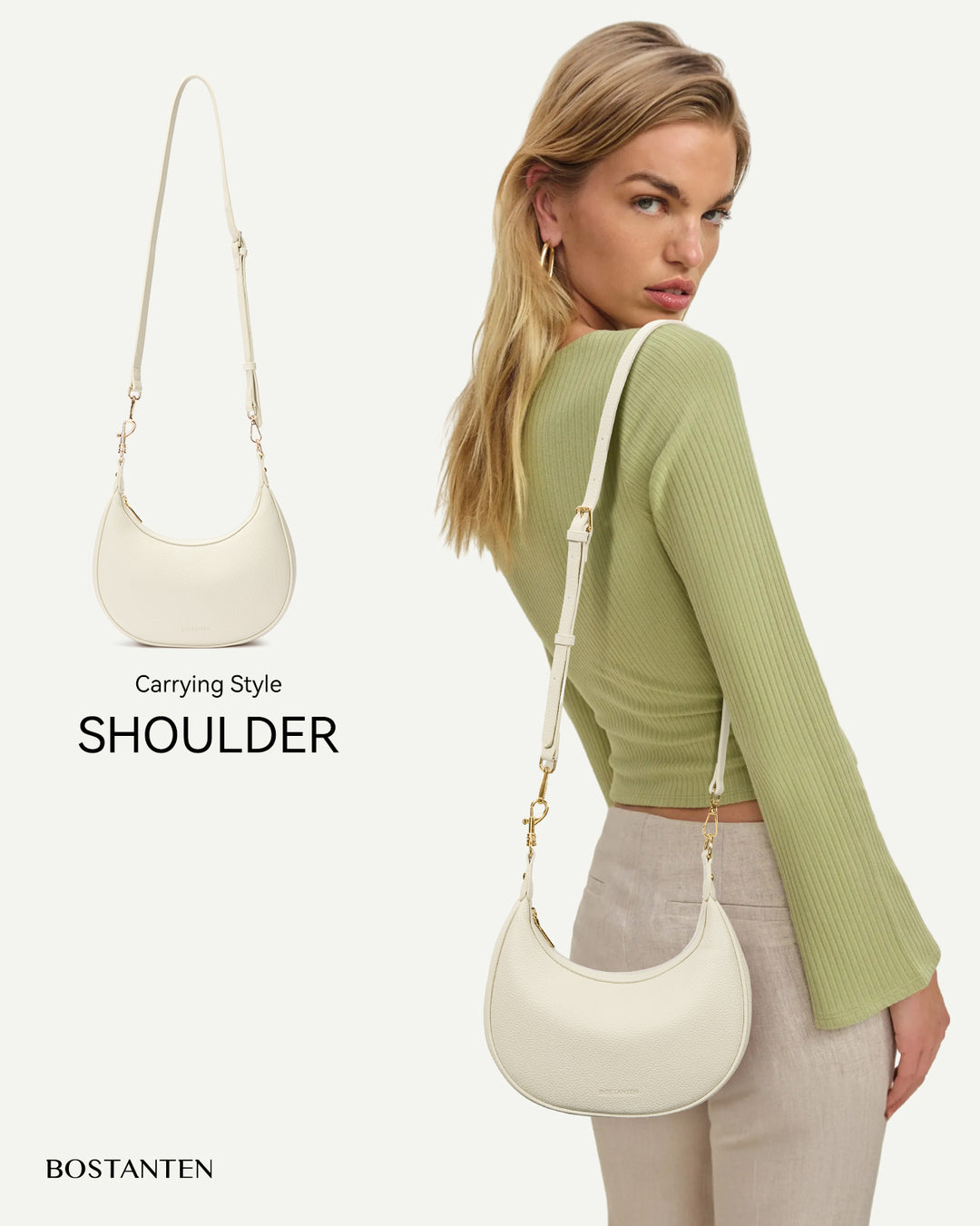 KWELI Crescent Clutch Handbag — Removable Shoulder Strap