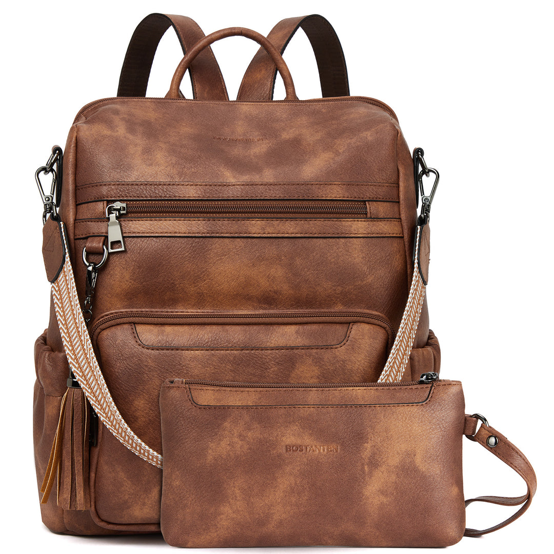 backpack purse pu leather Nombongo Black Backpack Purse — Bostanten – BOSTANTEN