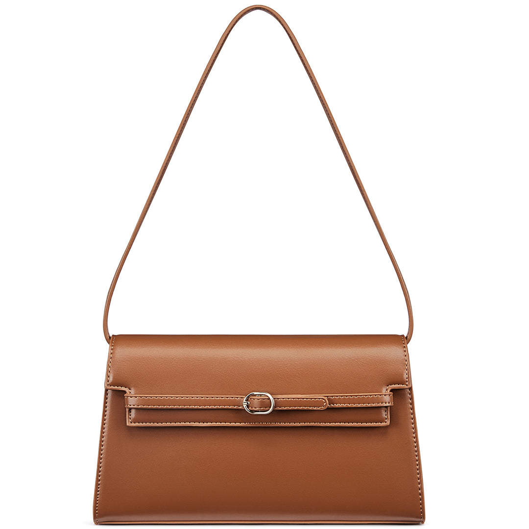 Kweli Belted Elegance Leather Shoulder Bag