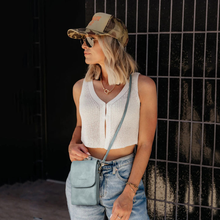 Evelyn Leather Crossbody Phone Wallet For Women —— Boudoir Style