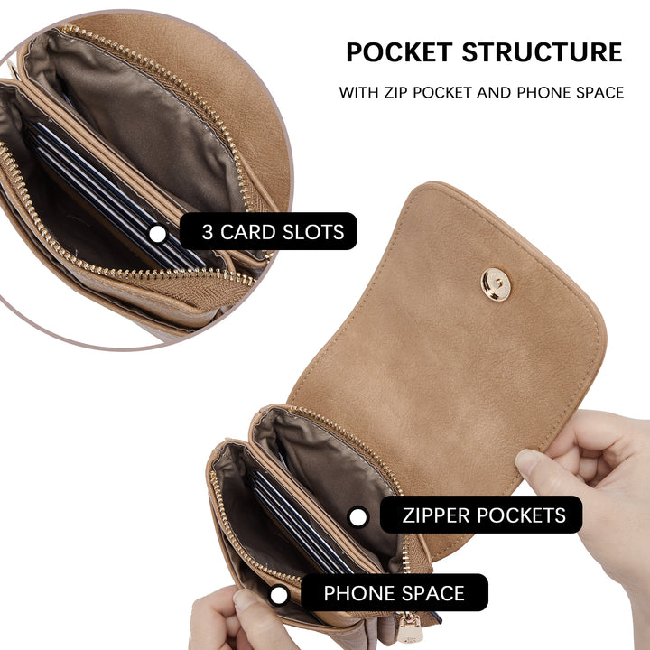 Evelyn Leather Crossbody Phone Wallet For Women —— Boudoir Style