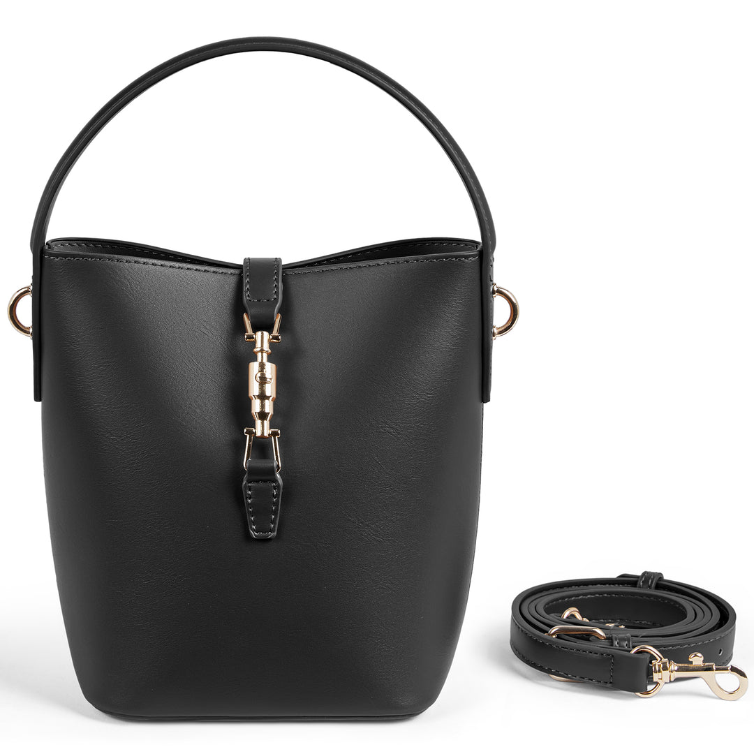 Harper Jones Bucket Shoulder Bag – Gold Clasp Crossbody