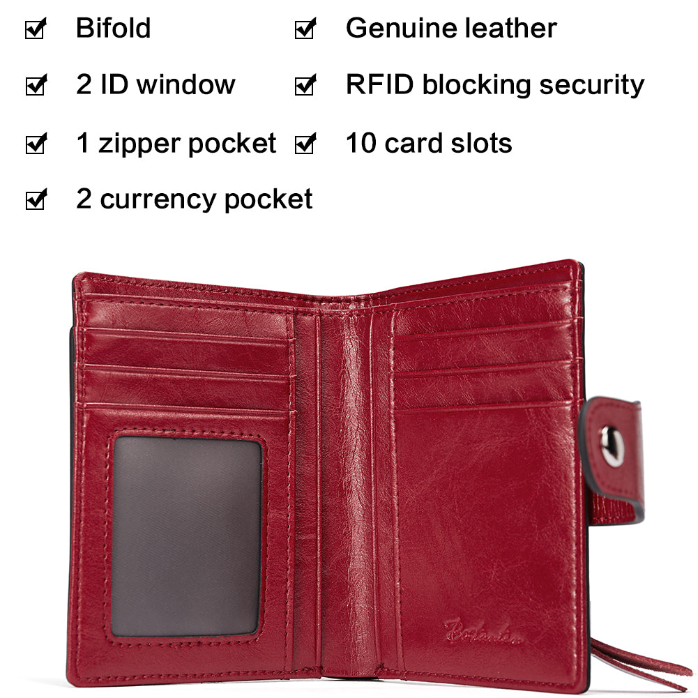 Lnna Hand Tooled Leather Wallet With ID Window —— Bostanten