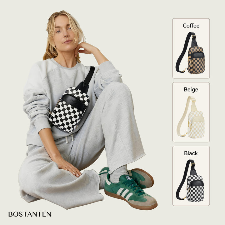 Aurora Chevron Quilted Embroidered Strap Sling Bag