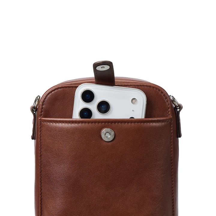 Nevin Vegetable-Tanned Genuine Leather Crossbody Phone Bag
