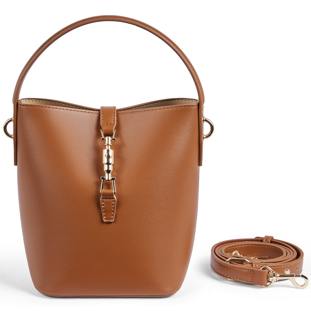 Harper Jones Bucket Shoulder Bag – Gold Clasp Crossbody