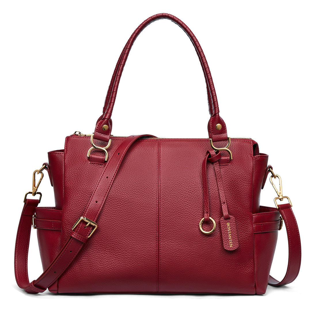 Nevin Genuine Pebbled Leather Everyday Carryall Tote