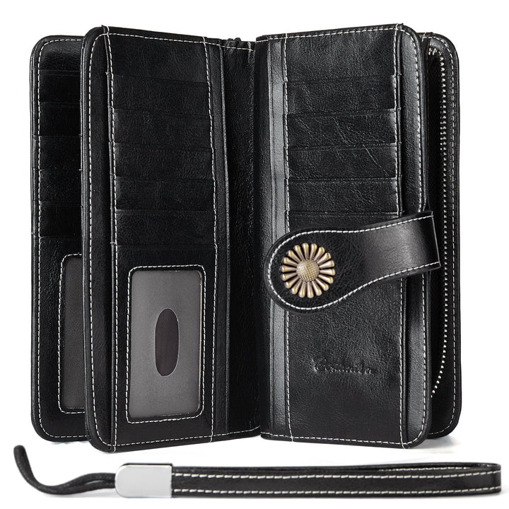 Lomy Big Wallet For Women With Wristlet —  Large Capacity - BOSTANTEN