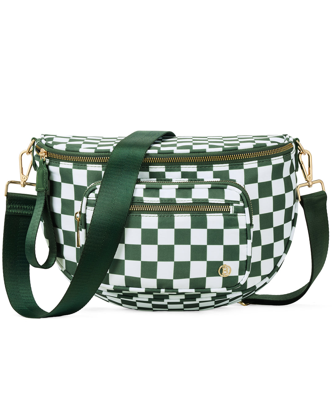 NOVA Checkered Leather Bum & Crossbody Bag – RFID Protected