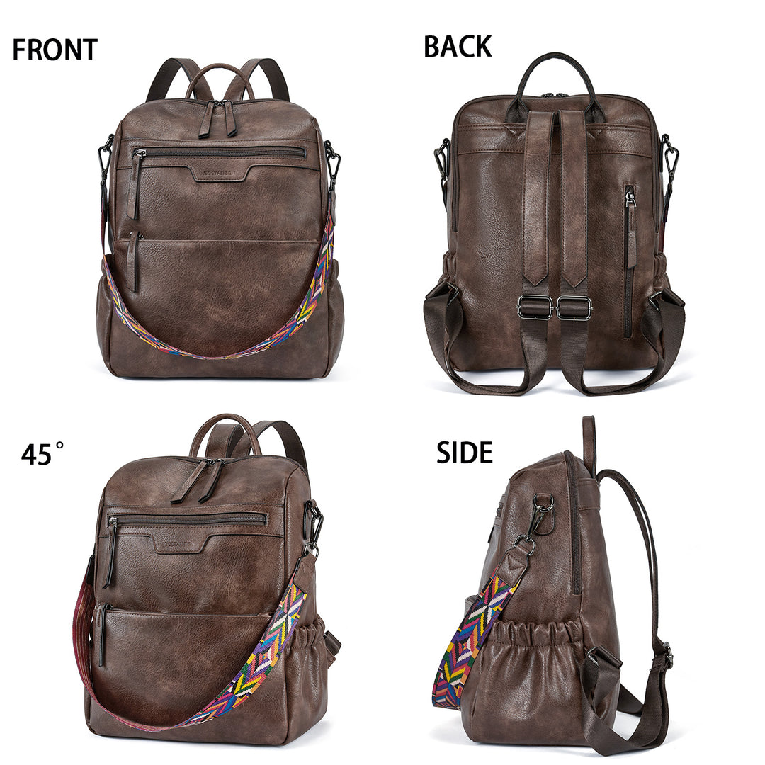 born bronco leather backpack Nombongo Waterproof Leather Backpack with Colorful Convertible Strap