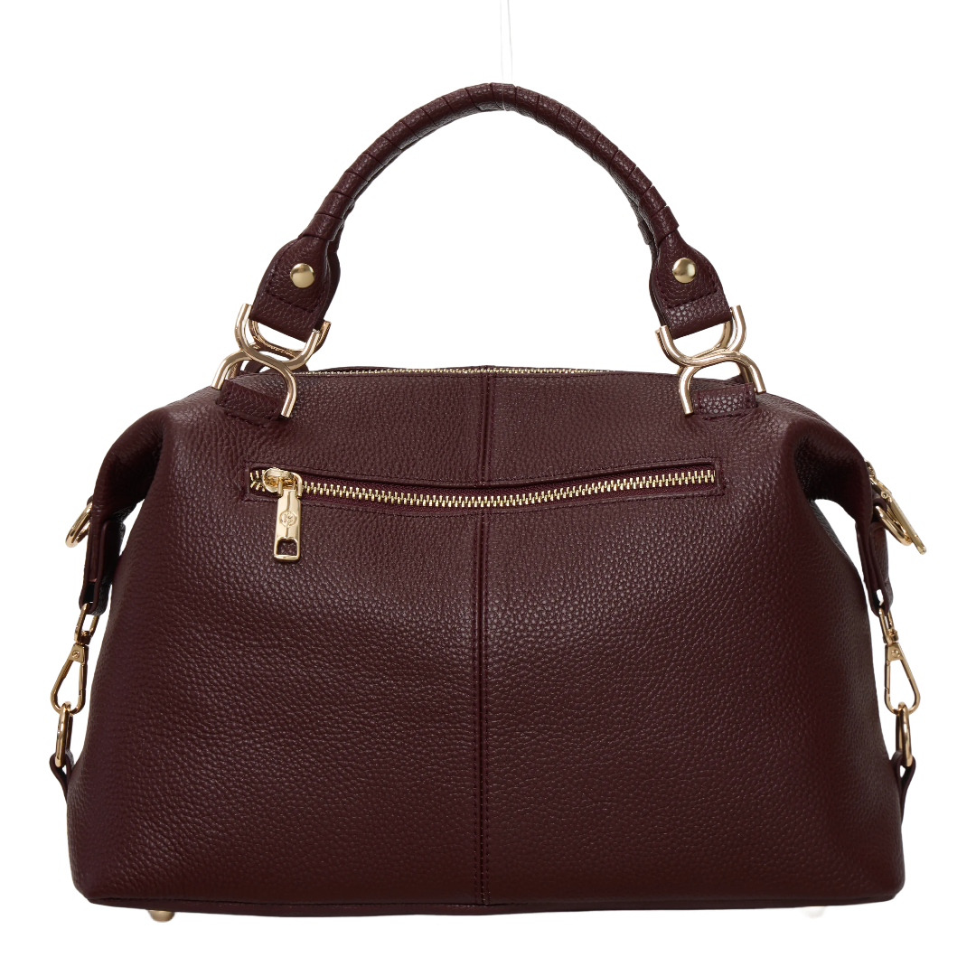 Nevin Genuine Leather Boston Handbag