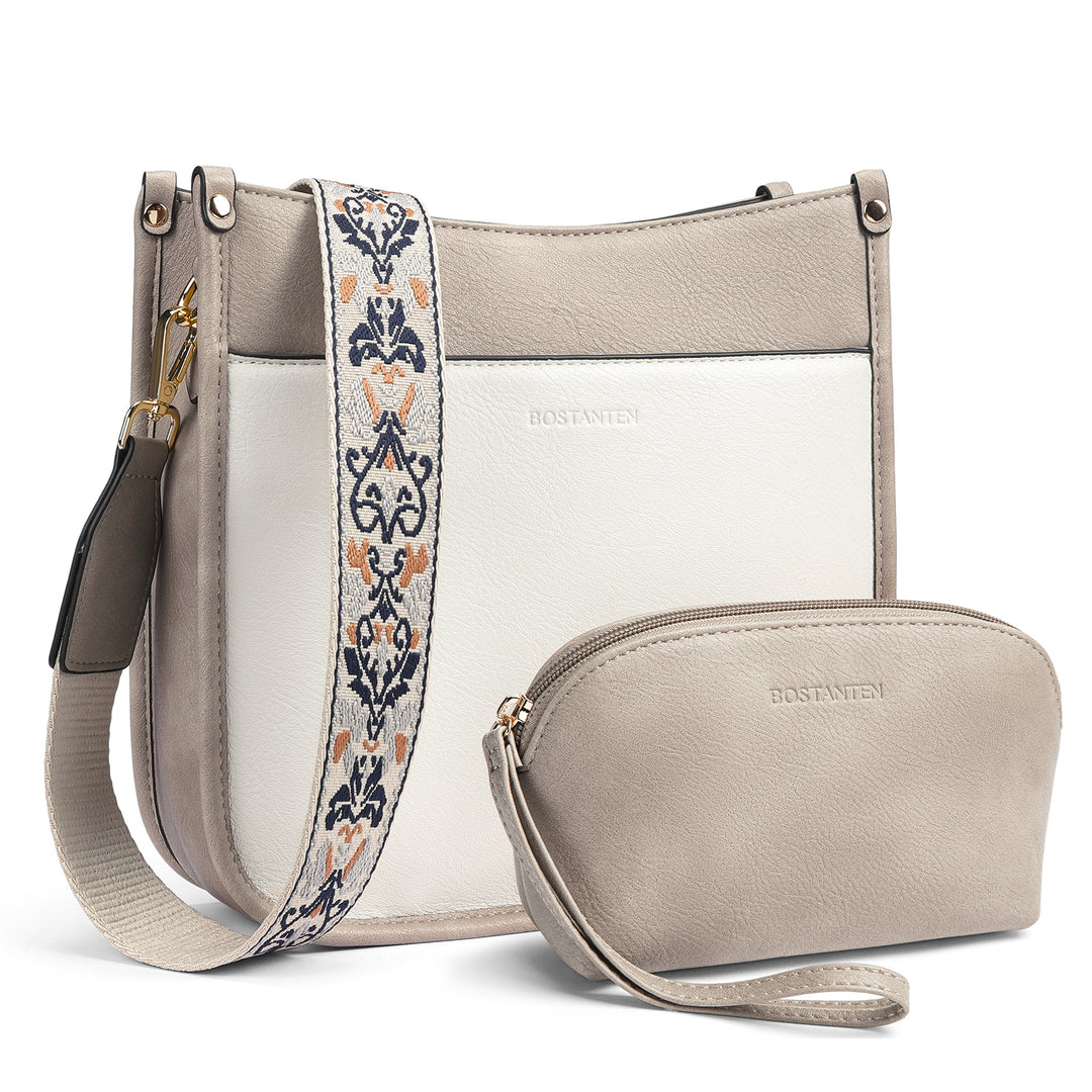 Lotty Floral Embroidered Leather Tote with Shoulder Strap