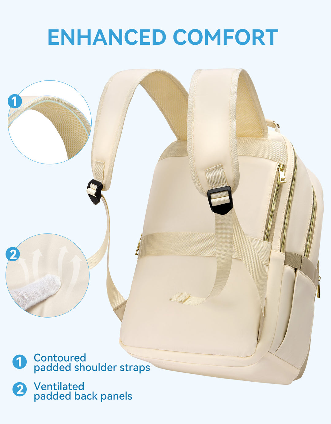 backpack vented back laptop Minoru Chic and Expansive Quilted Patchwork 15.6“ Laptop Backpack