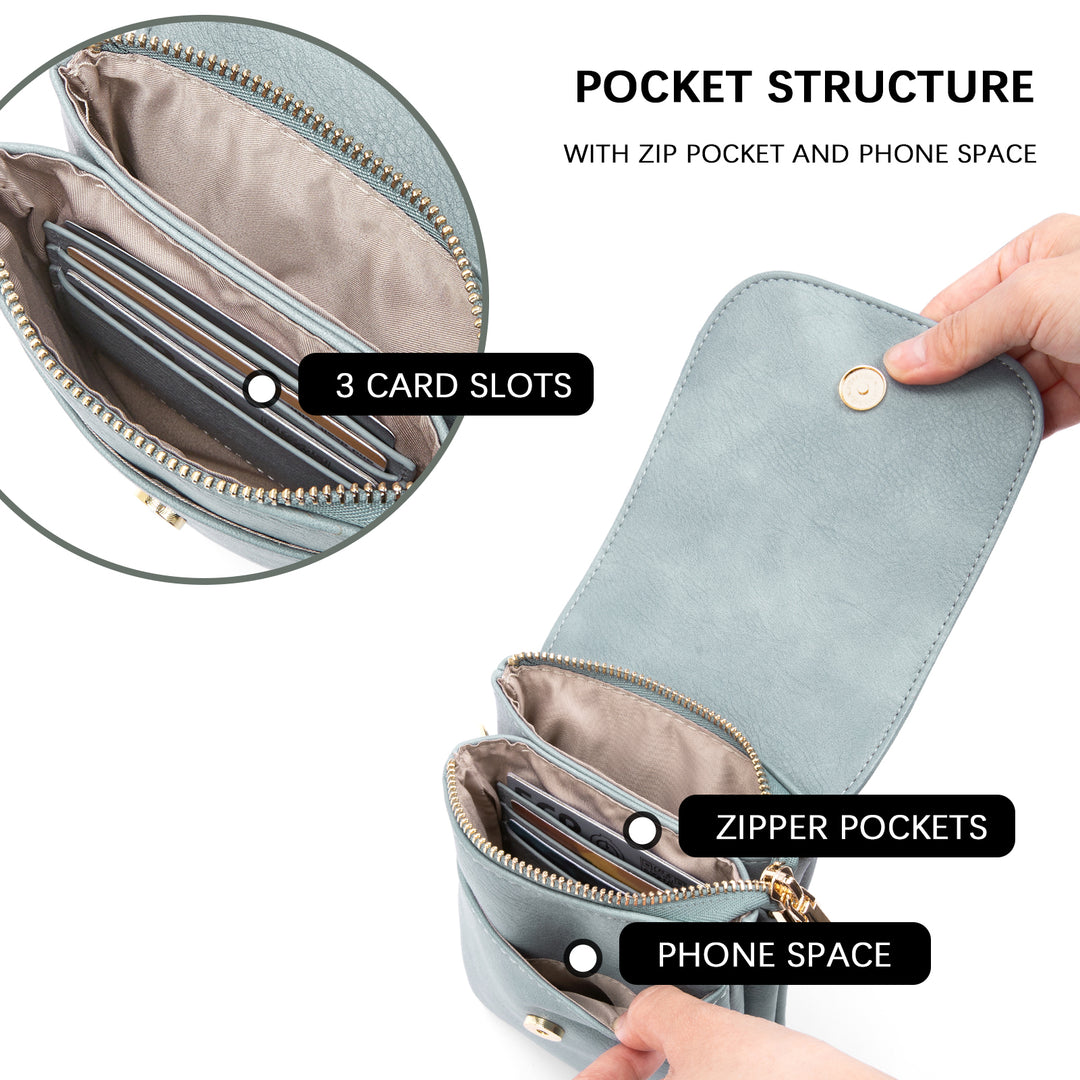 Evelyn Leather Crossbody Phone Wallet For Women —— Boudoir Style