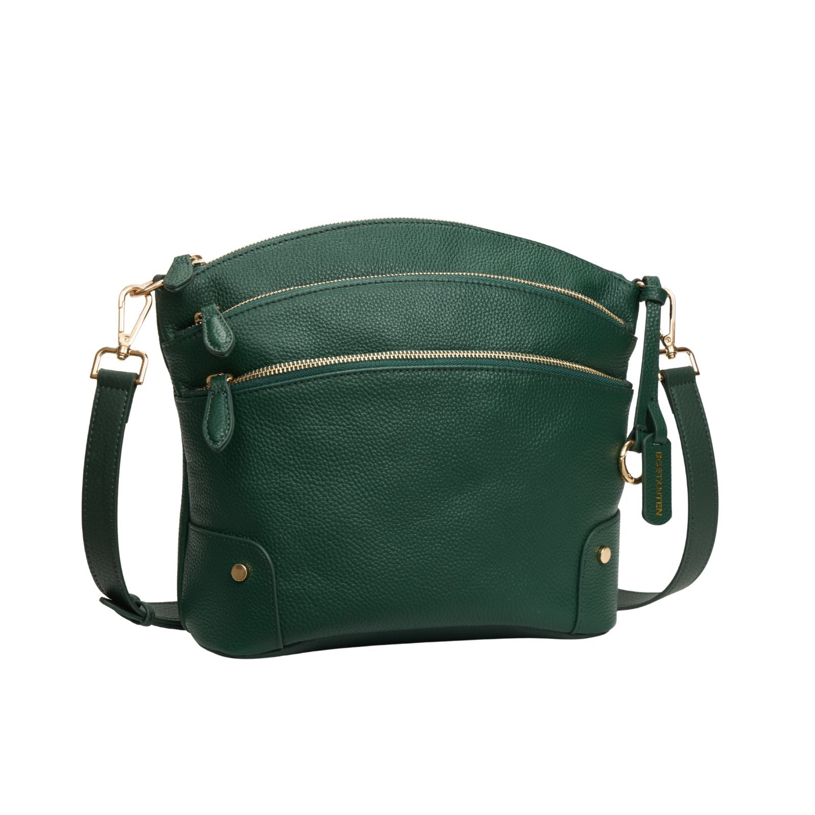 The Triple Pebbled Dome - Full Grain Leather Crossbody | Bostanten