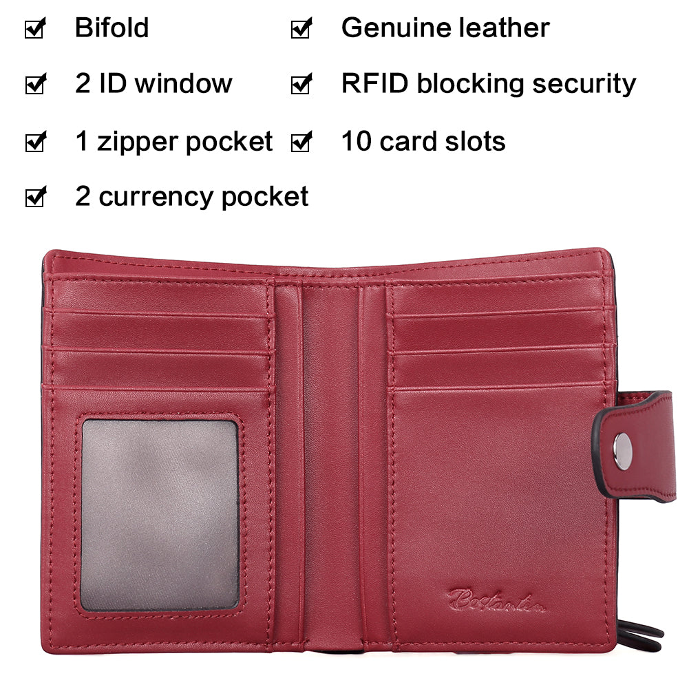 Lnna Hand Tooled Leather Wallet With ID Window —— Bostanten