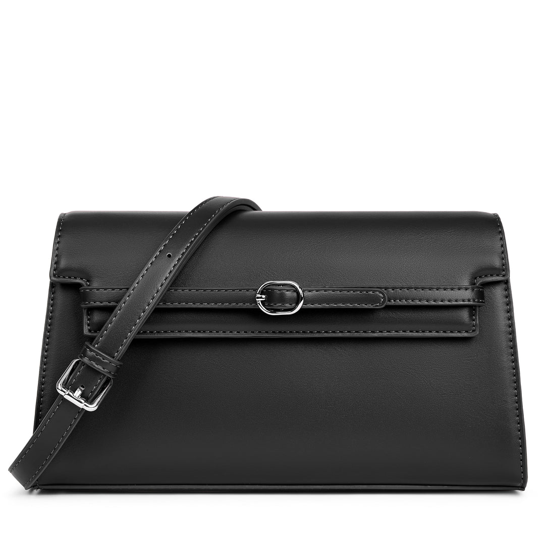 Kweli Belted Elegance Leather Shoulder Bag