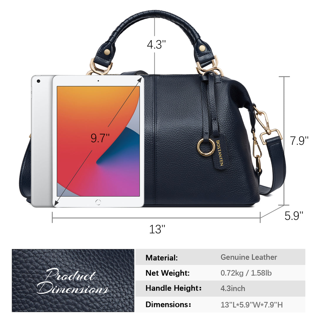 Nevin Genuine Leather Boston Handbag