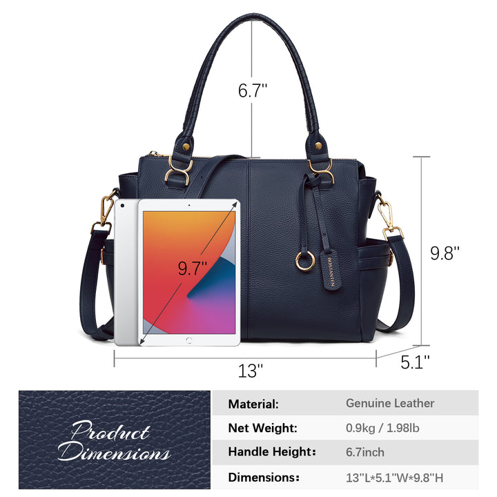 Nevin Genuine Pebbled Leather Everyday Carryall Tote