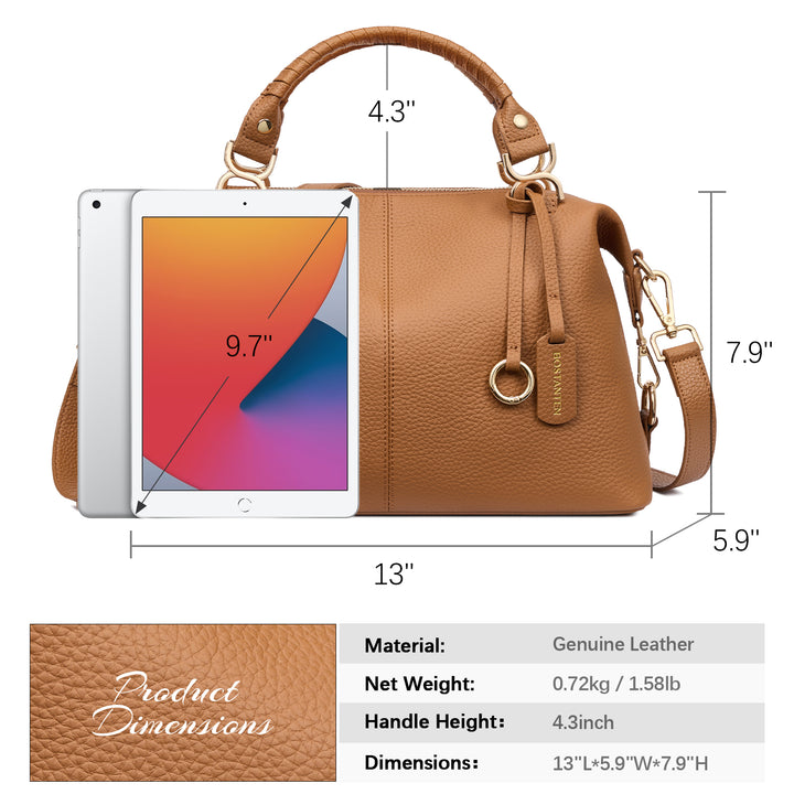 Nevin Genuine Leather Boston Handbag