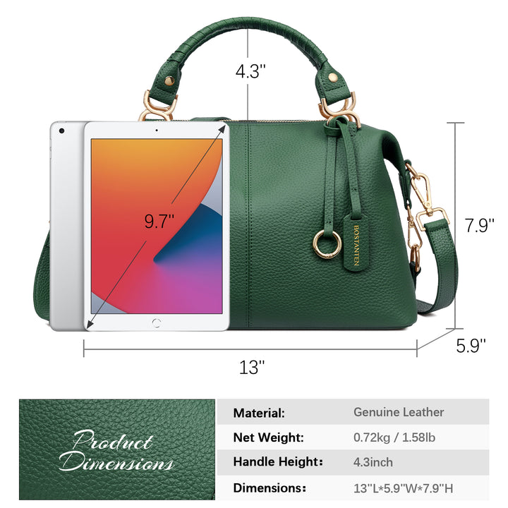 Nevin Genuine Leather Boston Handbag