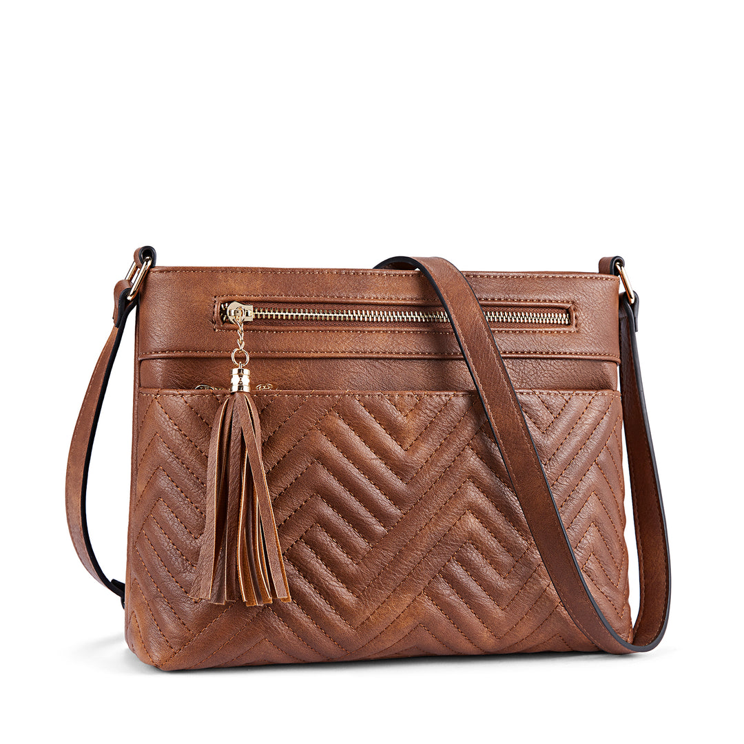 Nola Quilted Trendy Tassel Crossbody Shoulder Bag