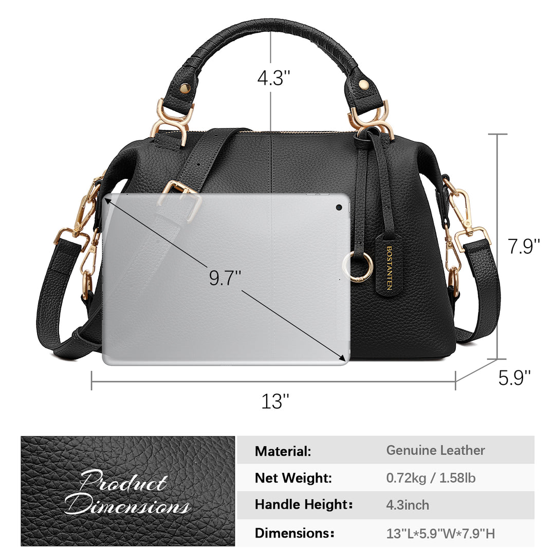 Nevin Genuine Leather Boston Handbag