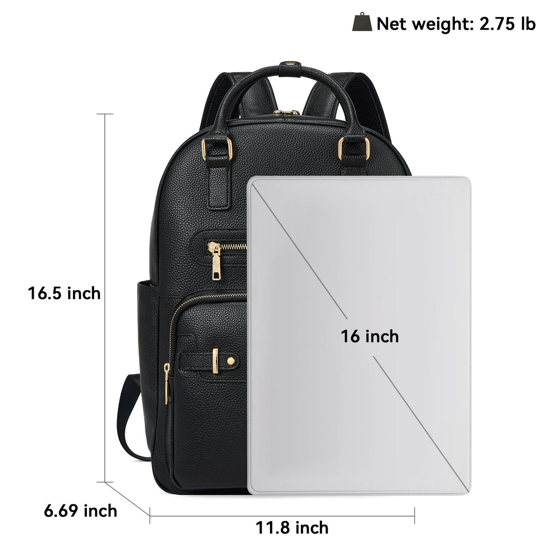 Smart Genuine Leather Laptop Backpack with Expandable Bottle Pocket | Bostanten BOSTANTEN Smart Genuine Leather Laptop Backpack with Expandable Bottle Pocket | Bostanten BOSTANTEN