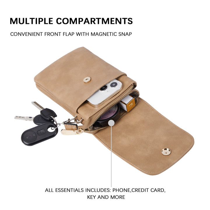 Evelyn Leather Crossbody Phone Wallet For Women —— Boudoir Style