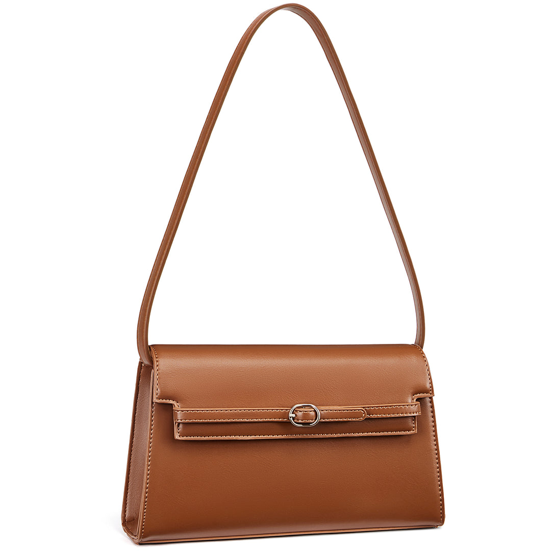 Kweli Belted Elegance Leather Shoulder Bag