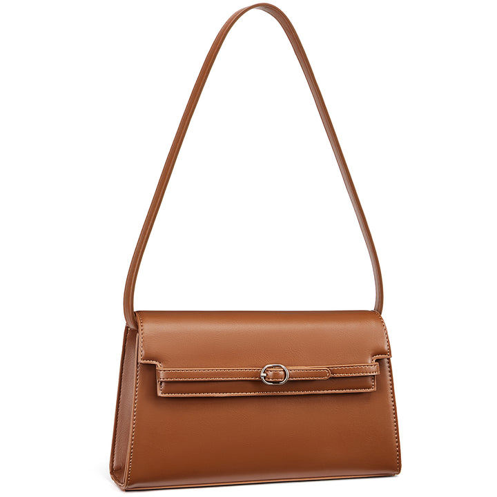 Kweli Belted Elegance Leather Shoulder Bag